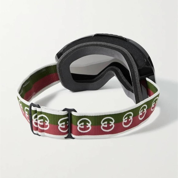 GUCCI GG logo web stripe ski snow goggles